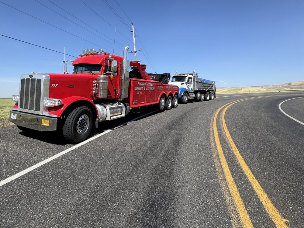 Towing a dump / rock truck in Northeast Oregon